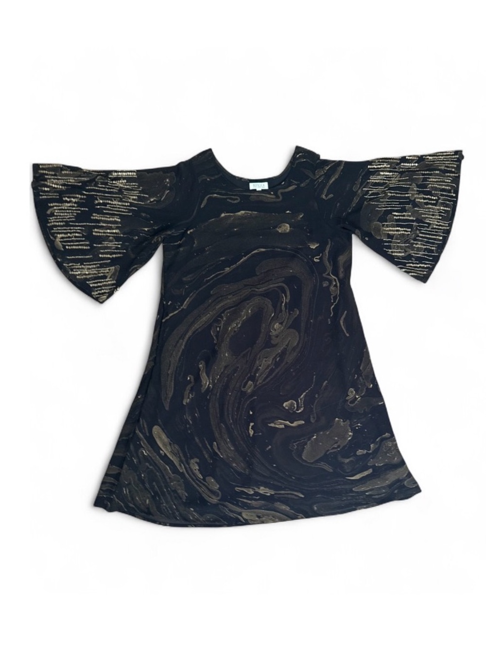 NOVICA A-Line Dress with Golden-Hued Beaded and Sequin Accents